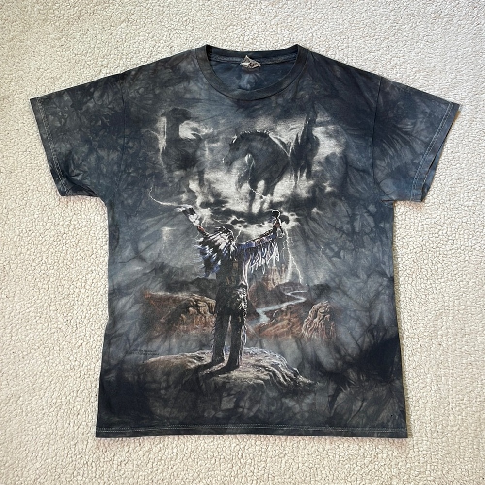 Vintage The Mountain Tribal Graphic Tie Dye Tee